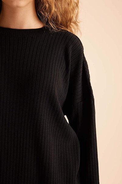 DeFacto Relax Fit Crew Neck Long Sleeve Top Elastic Waist Long Bottom D5232Axns