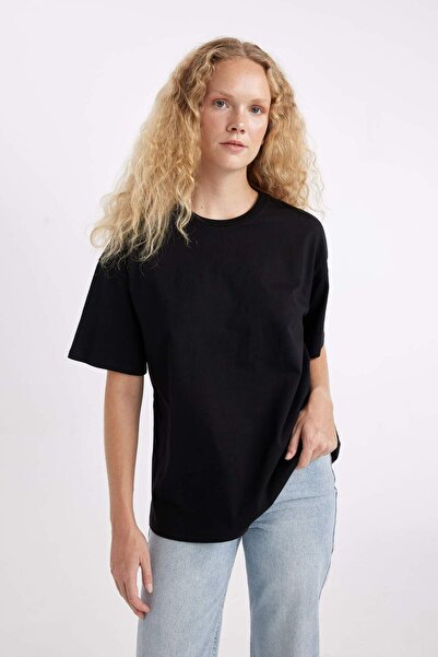 DeFacto Oversize Fit Crew Neck 2-pack Basic κοντομάνικο μπλουζάκι D2396AXNS