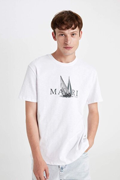 DeFacto New Regular Fit Crew Neck Printed Short Sleeve T-Shirt C9221Ax24Sm