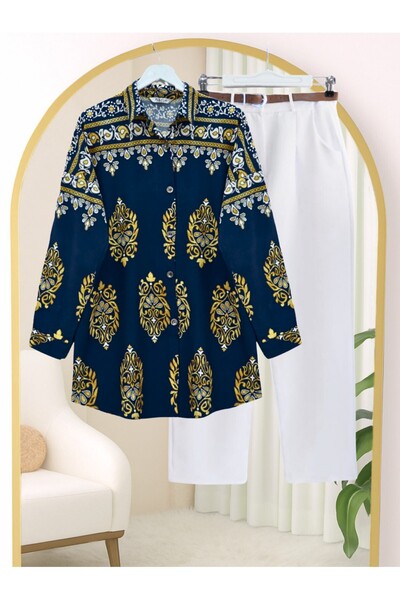 Modamorfo Овальний виріз, застібка на ґудзики по всій довжині, віскозна туніка