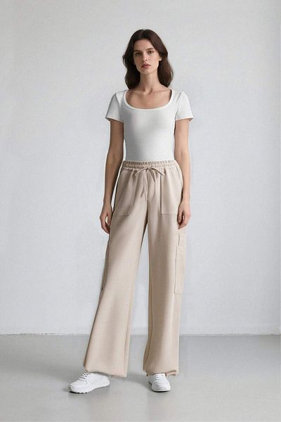 DeFacto Pantaloni cargo cu talie înaltă cu picioare largi Coool C0964AX24SM