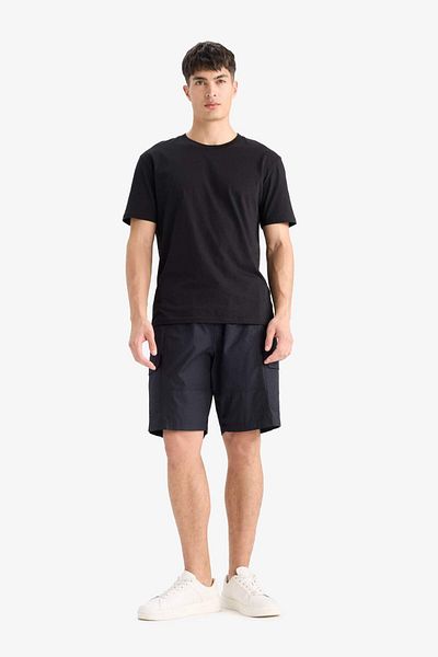 DeFacto 100% Cotton New Regular Fit Crew Neck Basic Plain Short Sleeve T-Shirt V7699Az24Sp