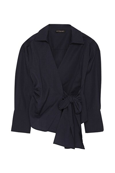 Quzu Баглама Детальна блуза Крувазе Екрю