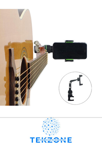 TEKZONE Gitar, Nota Sehpası Ve Mikrofon Standı Için 360 Döner Başlıklı Telefon Tutucu