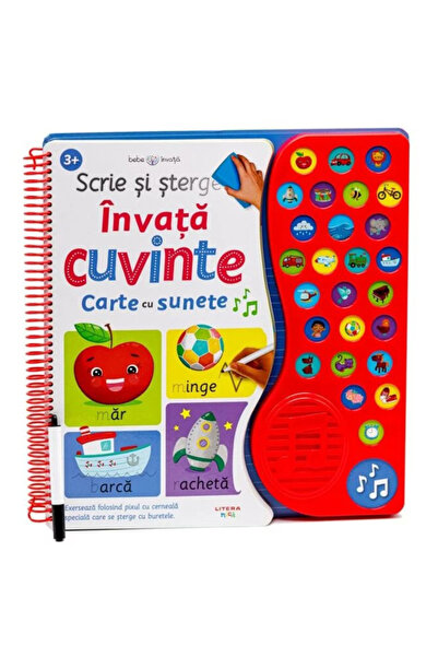 Litera Scrieți și ștergeți. Învață cuvinte. Cartea de sunet