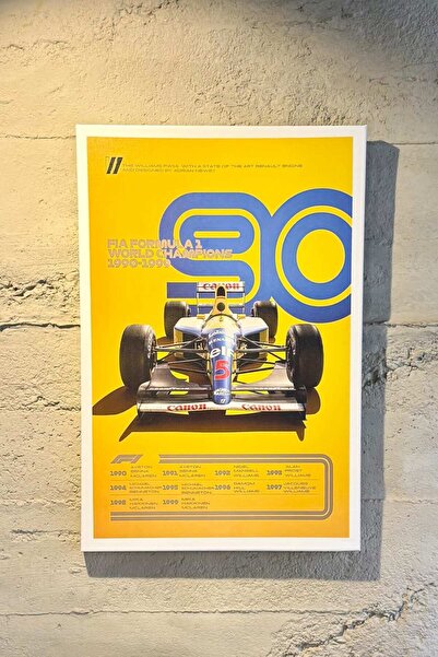 Retro F1 Poster | Williams FW14 Tasarımı (1990–1999 Şampiyonlar Serisi)
