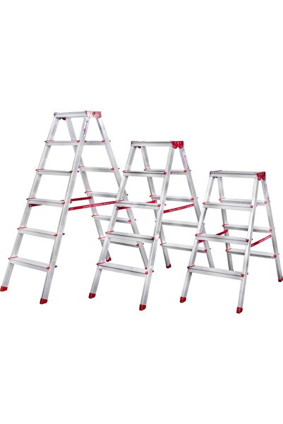 AKROBAT MERDİVEN 4 Basamaklı Çift Çıkışlı Alüminyum Merdiven