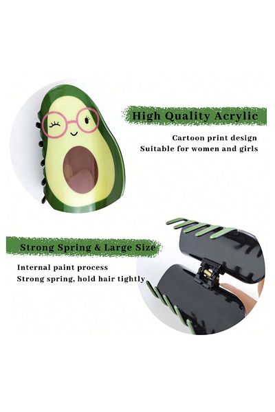 cityvision Avocado Figured Bone Peg Buckle – Cute and Strong Holder Hair Clip