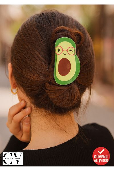cityvision Avocado Figured Bone Peg Buckle – Cute and Strong Holder Hair Clip