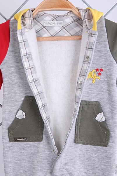 Babydola Baby Boy Thick Jumpsuit with Hood and Pockets