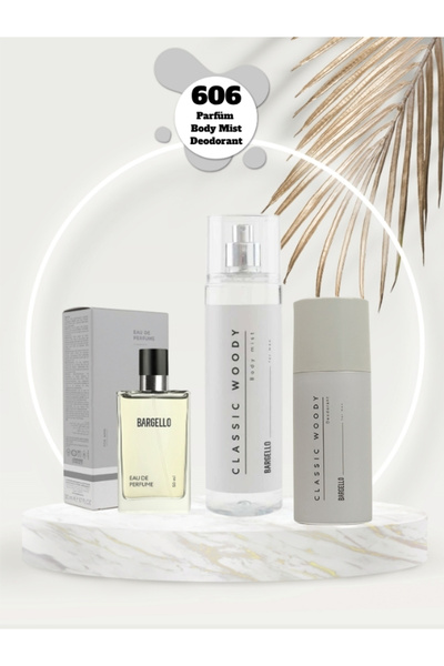 Bargello 606 Erkek Parfüm Seti Woody Edp+deo+body Mist