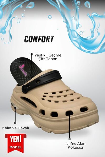 Moda Anna Sermoda High Double Sole Stone Sea Pool Sabo Doctor Nurse Hospital Comfort Daily Women's Slippers