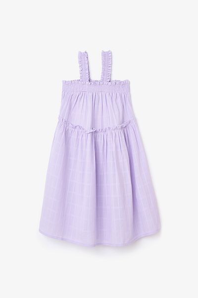 Penti Lilafarbenes Mädchen-Strandkleid mit Textur