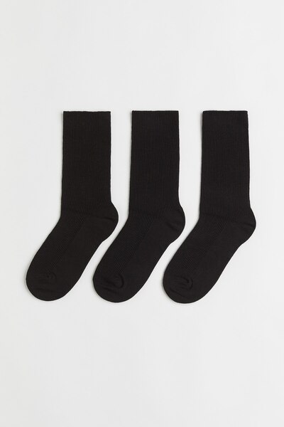 H&M 3'lü Lastik Örgülü Çorap