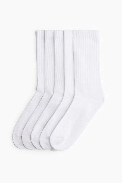 H&M 5'li Lastik Örgülü Çorap
