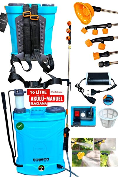 STANVOLT 16 Lt Şarjlı Akülü ve Manuel Kullanımlı Sırt ilaçlama Pompası Makinası