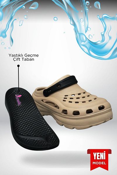 Moda Anna Sermoda High Double Sole Stone Sea Pool Sabo Doctor Nurse Hospital Comfort Daily Women's Slippers