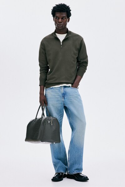 H&M Yarım Fermuarlı Kazak Regular Fit