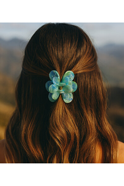 cityvision Sparkly Green Flower Bone Peg Buckle – Casual & Stylish Hair Acces...