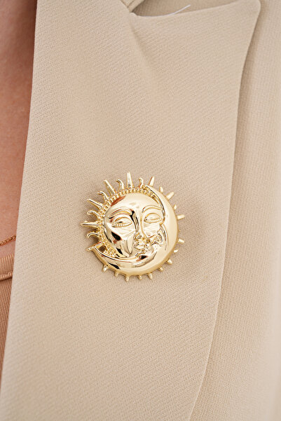 Ateş ALTIN AYYÜZLÜ GÜNEŞ BROŞ