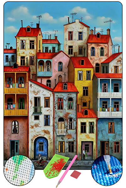 HONDEP 5D Sayılarla Elmas Boyama 50x40 cm Kendin Yap DIY Puzzle Hobi Seti Moz...