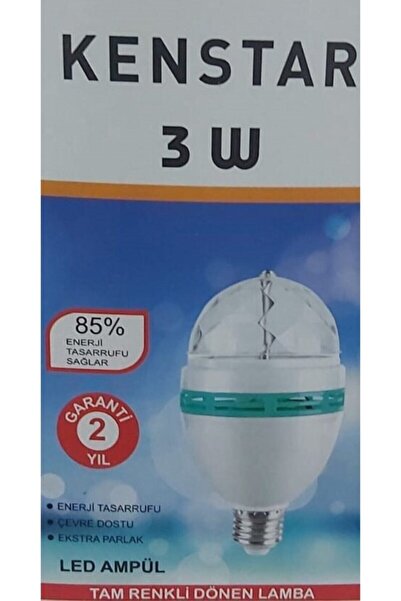 Kenstar Tam Renkli Dönen Lamba 3w (disko Ampulü)