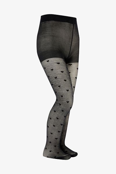 Penti Pretty Mini Heart Black Pantyhose