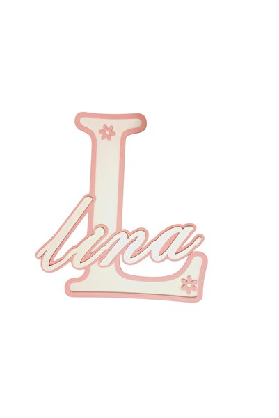 MK butik Çocuk Ve Bebek Odası Harf Kapı Ve Duvar Süsü Pano Isimlik Dekoratif Kapı Süsü 2 katmanlı