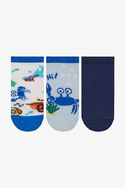 Penti Boy's Fun Sea Multicolored 3-Piece Booties Socks