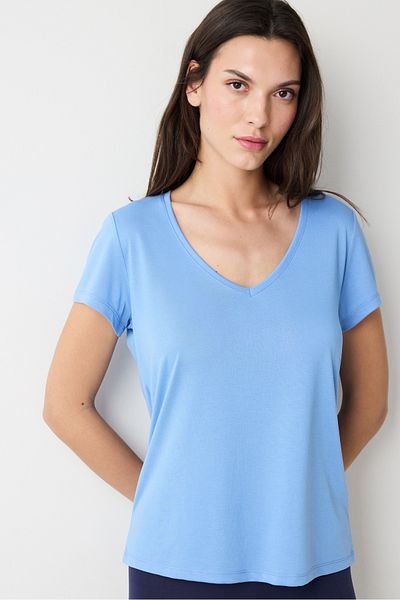 Penti Dark Blue V-Neck Regular Fit Modal T-Shirt