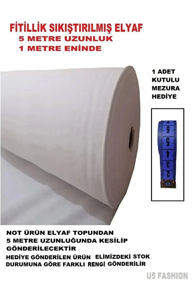U5 FASHION Fitillik Elyaf 5 Metre X 1 Metre | 100 Mikron Sıkıştırılmış Dolgu Elyafı | Patchwork Ve Tekstil