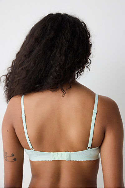 Penti Sutien din bumbac verde mentă Viva Push Up