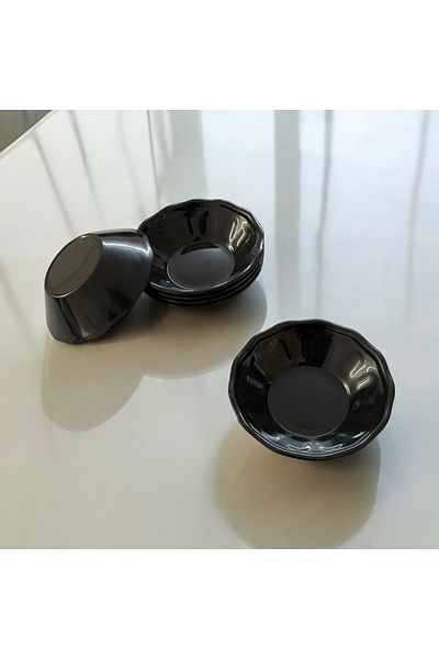 UpHome Set of 12 Black Tea Plates Plastic