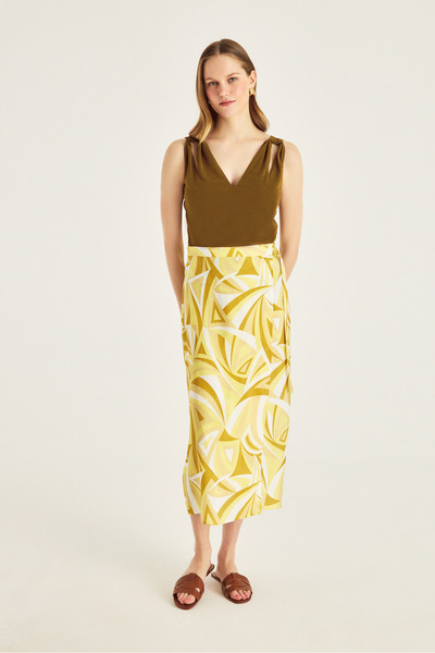 Naramaxx Desenli Kruvaze Etek