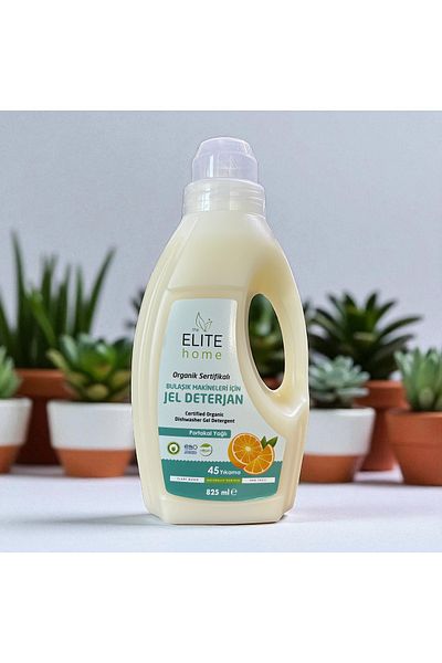 The Elite Home Organic and Vegan Certified Gel Dishwasher Detergent 825 ml Orange Oil