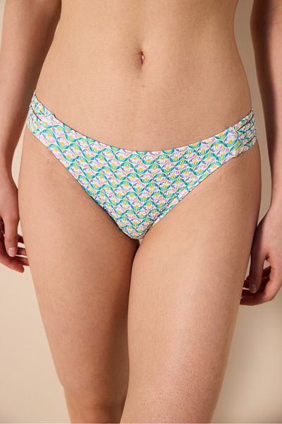 Penti Partea de jos de bikini multicoloră cu textura Bloom Chic