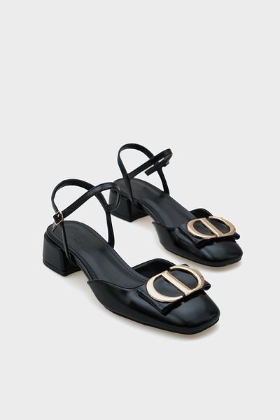 Capone Outfitters Pantofi de damă Randi cu cataramă cu spatele deschis cu toc scurt