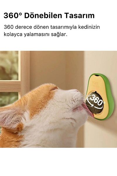 Pisicik Natural Catnip Edible Rotating Catnip Herb Play Ball Ball Toy Cat Licking Ball Avocado