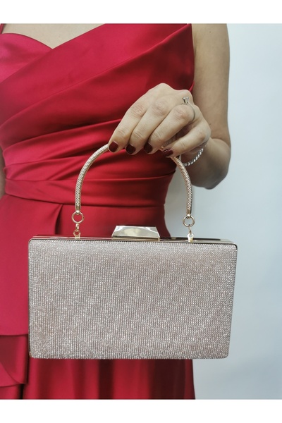 NAZART Women's Big Jewelled Powder Evening Dress Clutch Portfolio Chain Strap Handheld Wedding Engagement Night Shoulder Bag