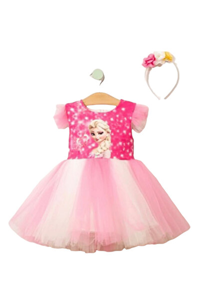 hn sport Taç Hediyeli Kız Çocuk Elsa Elbise Düğün Parti Doğum Günü Mezuniyet ...