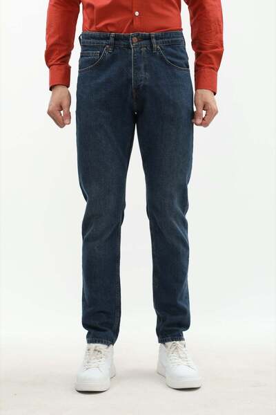 DNM UNITED بنطال جينز بقصّة Slim Fit - أزرق داكن