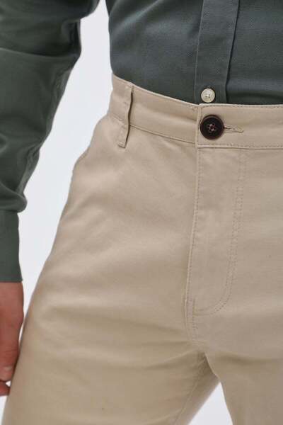 Jeanspro Cotton Slim Fit Chino Pants - Beige