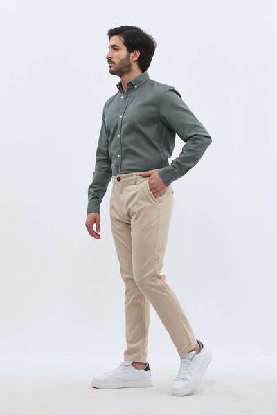 Jeanspro Cotton Slim Fit Chino Pants - Beige