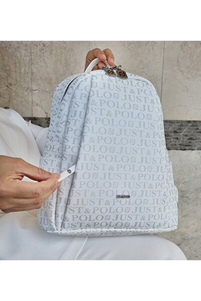 çantamgelsin Just Polo Γυναικείο Σακίδιο πλάτης και Πορτοφόλι με ανάγλυφο εμπριμέ 9 θέσεων σε συνδυασμό