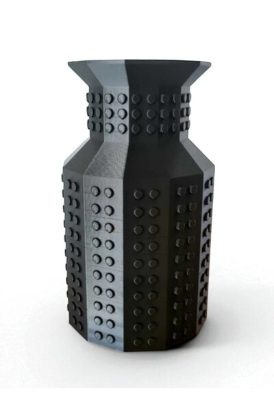 3D Blok Çiçek Buketi Uyumlu Dekoratif Siyah Vazo, Modern Tasarım (ÇİÇEKLER DA...