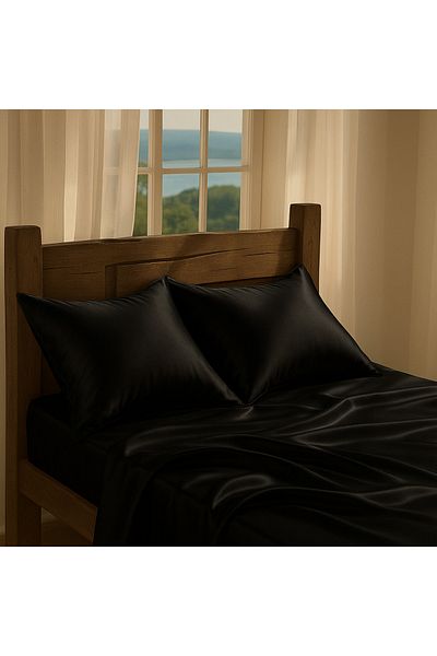 DUSK Satin de Matase 2 Piese 50x70 Fata de Perna cu Par Cret