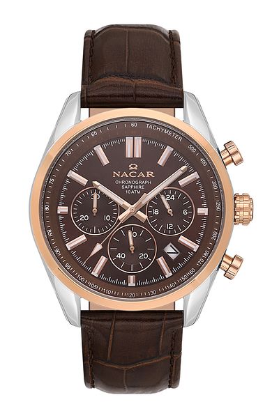 Nacar Safir Glass Sports Brown Men's Wristwatch Nc34- 290713 -Ekl2