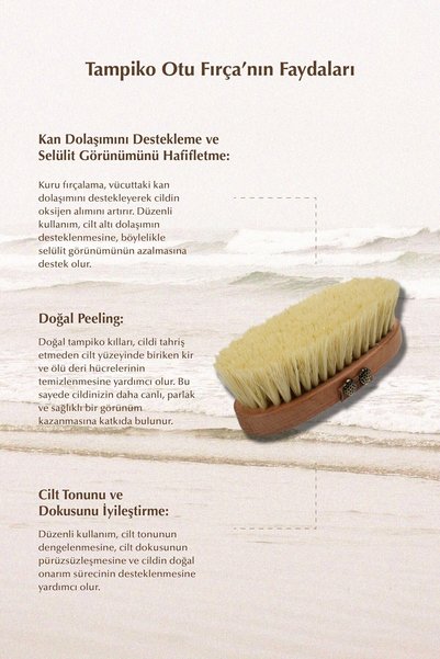 Lalive %100 Doğal Tampiko Otu Selülit Fırçası (Vegan)