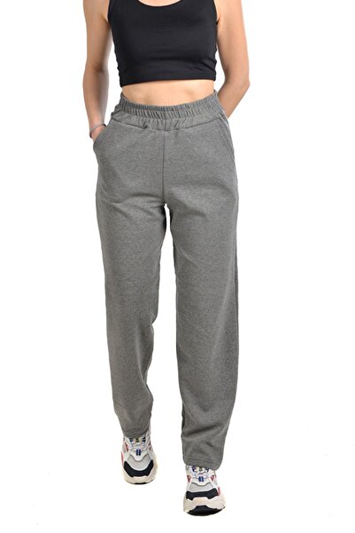 BKY Kadın Gri Yüksek Bel Basic Eşofman