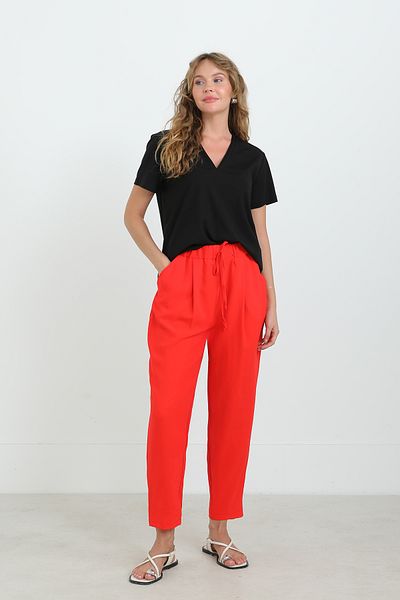 Modamorfo Women's Tie Waist Carrot Shape Pants - 18102Pnt